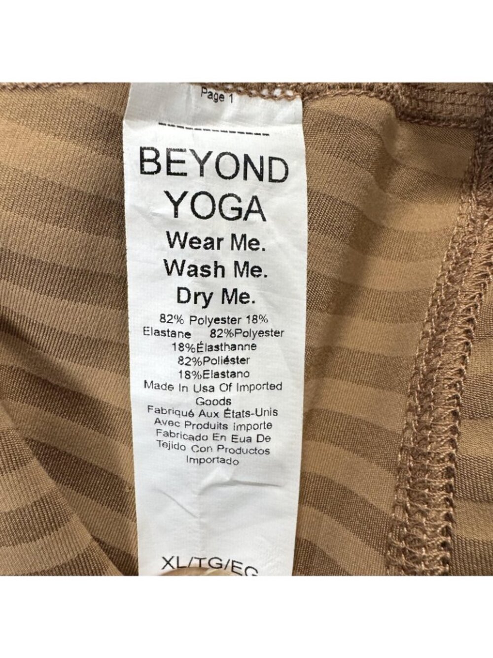 Beyond Yoga Leggings Womens XL Beige High Rise Ankle Yoga Pants Athletic Workout - Picture 8 of 9